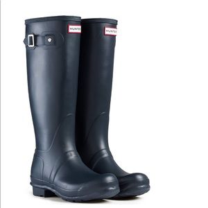 Tall Navy Hunter Rain Boots